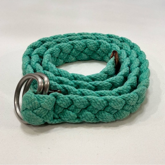 Green Cotton Blend Adjustable Women’s Braided Western Boho Gypsie Belt Size L/XL - Picture 2 of 7